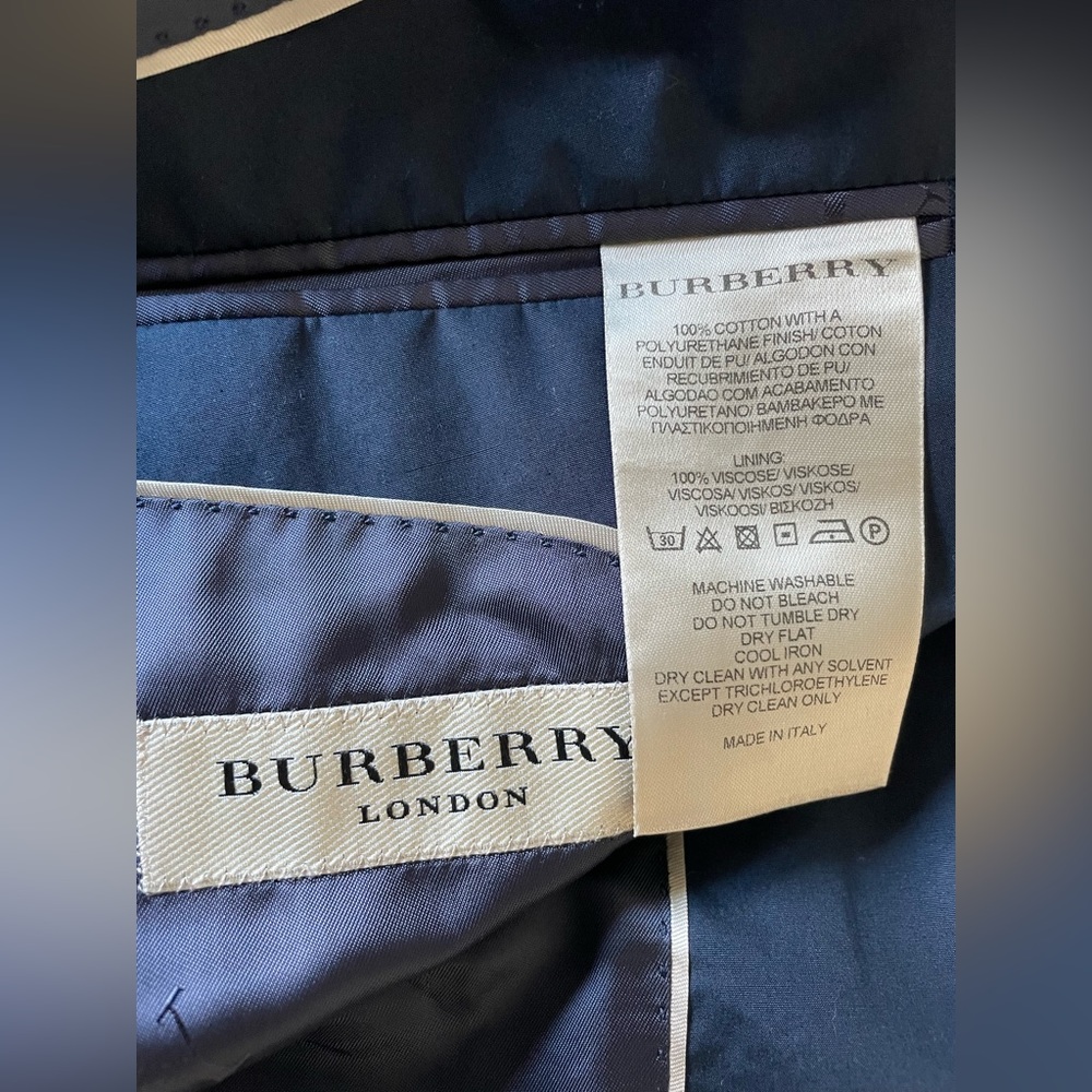 BURBERRY MENS 40 NAVY BLUE One BUTTON SPORT COAT BLAZER - Picture 11 of 12